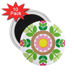 Flower Floral Sunflower Sakura Star Leaf 2 25  Magnets (10 Pack)  by Mariart