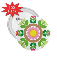 Flower Floral Sunflower Sakura Star Leaf 2 25  Buttons (100 Pack)  by Mariart