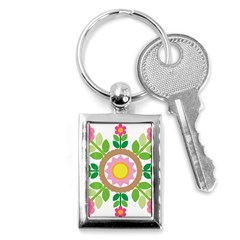 Flower Floral Sunflower Sakura Star Leaf Key Chains (rectangle)  by Mariart