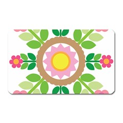 Flower Floral Sunflower Sakura Star Leaf Magnet (rectangular)