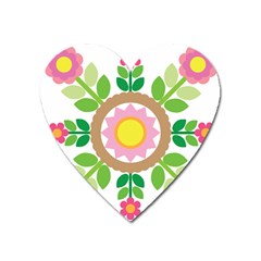 Flower Floral Sunflower Sakura Star Leaf Heart Magnet by Mariart