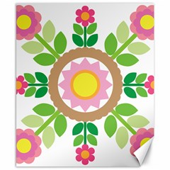 Flower Floral Sunflower Sakura Star Leaf Canvas 8  X 10  by Mariart