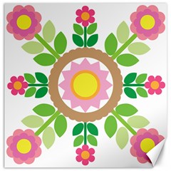 Flower Floral Sunflower Sakura Star Leaf Canvas 12  X 12  