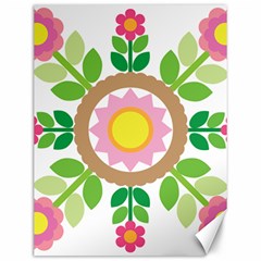 Flower Floral Sunflower Sakura Star Leaf Canvas 12  X 16  