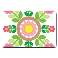 Flower Floral Sunflower Sakura Star Leaf Large Doormat  by Mariart