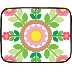 Flower Floral Sunflower Sakura Star Leaf Double Sided Fleece Blanket (mini)  by Mariart