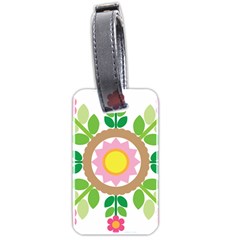 Flower Floral Sunflower Sakura Star Leaf Luggage Tags (two Sides) by Mariart