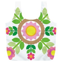 Flower Floral Sunflower Sakura Star Leaf Full Print Recycle Bags (l)  by Mariart