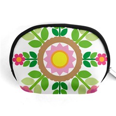 Flower Floral Sunflower Sakura Star Leaf Accessory Pouches (medium)  by Mariart