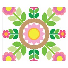 Flower Floral Sunflower Sakura Star Leaf Double Sided Flano Blanket (small)  by Mariart