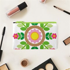 Flower Floral Sunflower Sakura Star Leaf Cosmetic Bag (xs) by Mariart