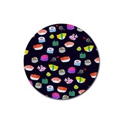 Japanese Food Sushi Fish Rubber Coaster (round) 