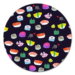 Japanese Food Sushi Fish Magnet 5  (round)