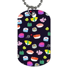 Japanese Food Sushi Fish Dog Tag (one Side) by Mariart