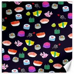 Japanese Food Sushi Fish Canvas 12  X 12   by Mariart