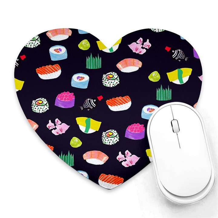 Japanese Food Sushi Fish Heart Mousepads