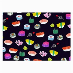 Japanese Food Sushi Fish Large Glasses Cloth (2-side) by Mariart