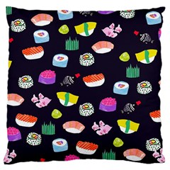 Japanese Food Sushi Fish Large Cushion Case (one Side) by Mariart