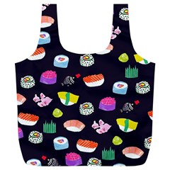 Japanese Food Sushi Fish Full Print Recycle Bags (l) 