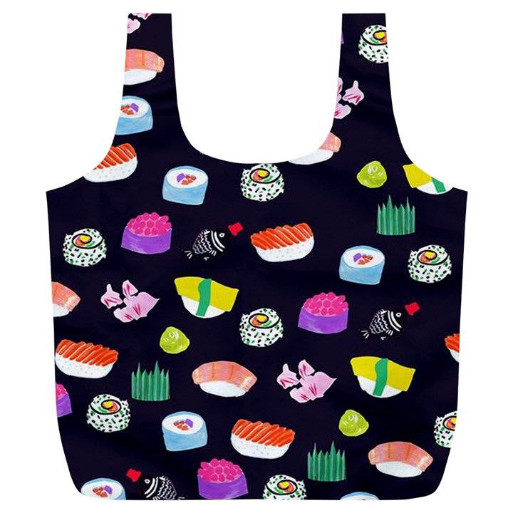 Japanese Food Sushi Fish Full Print Recycle Bags (L) 