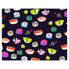 Japanese Food Sushi Fish Double Sided Flano Blanket (Medium) 