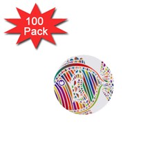 Colorful Fish Animals Rainbow 1  Mini Buttons (100 Pack) 