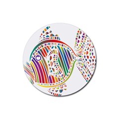 Colorful Fish Animals Rainbow Rubber Round Coaster (4 Pack)  by Mariart