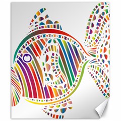 Colorful Fish Animals Rainbow Canvas 20  X 24   by Mariart