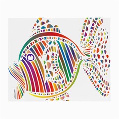 Colorful Fish Animals Rainbow Small Glasses Cloth (2-side) by Mariart