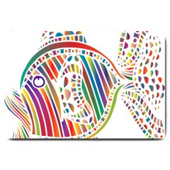 Colorful Fish Animals Rainbow Large Doormat  by Mariart