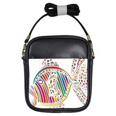 Colorful Fish Animals Rainbow Girls Sling Bags by Mariart