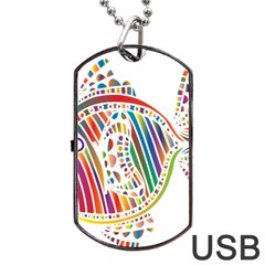 Colorful Fish Animals Rainbow Dog Tag Usb Flash (two Sides) by Mariart