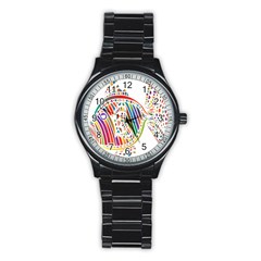 Colorful Fish Animals Rainbow Stainless Steel Round Watch by Mariart