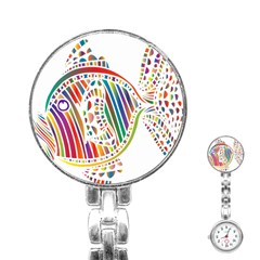 Colorful Fish Animals Rainbow Stainless Steel Nurses Watch by Mariart