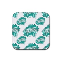 Happy Easter Theme Graphic Rubber Coaster (square)  by dflcprints