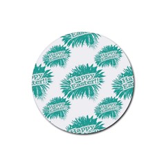 Happy Easter Theme Graphic Rubber Coaster (round)  by dflcprints