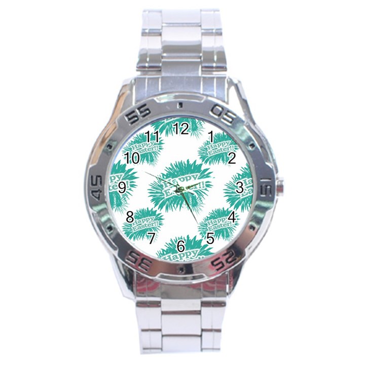 Happy Easter Theme Graphic Stainless Steel Analogue Watch