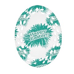 Happy Easter Theme Graphic Ornament (oval Filigree) by dflcprints