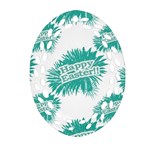 Happy Easter Theme Graphic Oval Filigree Ornament (Two Sides) Back