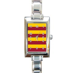 Oswald s Stripes Red Yellow Rectangle Italian Charm Watch