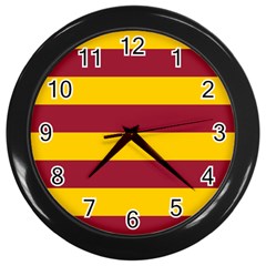 Oswald s Stripes Red Yellow Wall Clocks (black) by Mariart