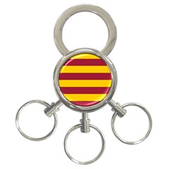 Oswald s Stripes Red Yellow 3-ring Key Chains by Mariart