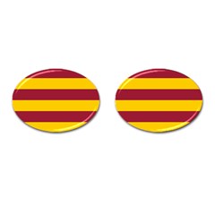 Oswald s Stripes Red Yellow Cufflinks (oval) by Mariart