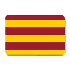 Oswald s Stripes Red Yellow Small Doormat  by Mariart