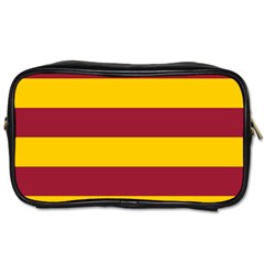 Oswald s Stripes Red Yellow Toiletries Bags 2-side by Mariart