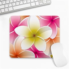 Frangipani Flower Floral White Pink Yellow Large Mousepads