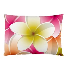 Frangipani Flower Floral White Pink Yellow Pillow Case by Mariart