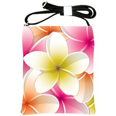 Frangipani Flower Floral White Pink Yellow Shoulder Sling Bags by Mariart