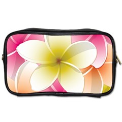 Frangipani Flower Floral White Pink Yellow Toiletries Bags by Mariart