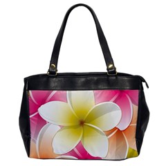 Frangipani Flower Floral White Pink Yellow Office Handbags by Mariart